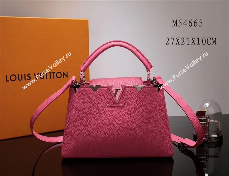 LV Louis Vuitton Small Capucines Handbag M54665 Leather Bag Pink