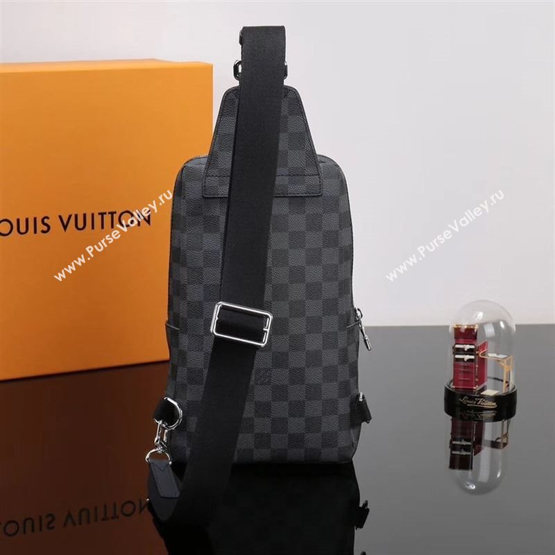 Men LV Louis Vuitton Avenue Shoulder Bag N41719 Damier Graphite Handbag