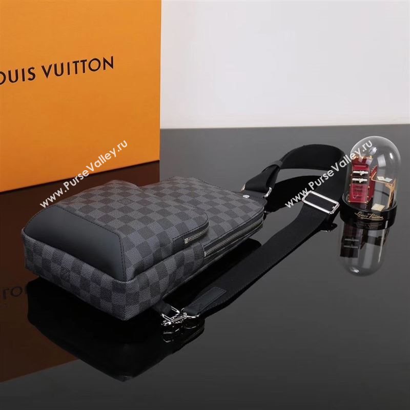 Men LV Louis Vuitton Avenue Shoulder Bag N41719 Damier Graphite Handbag