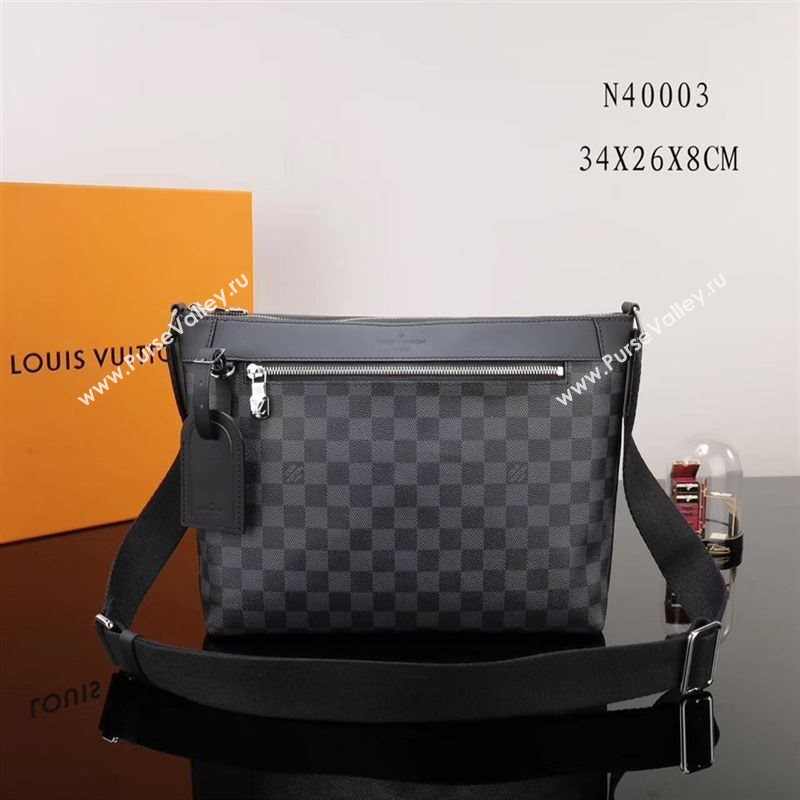 Men LV Louis Vuitton Mick Shoulder Bag N40003 Damier Graphite Handbag