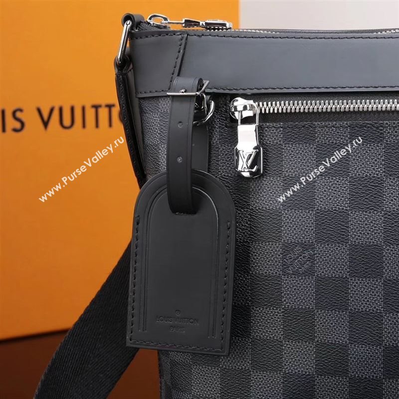 Men LV Louis Vuitton Mick Shoulder Bag N40003 Damier Graphite Handbag
