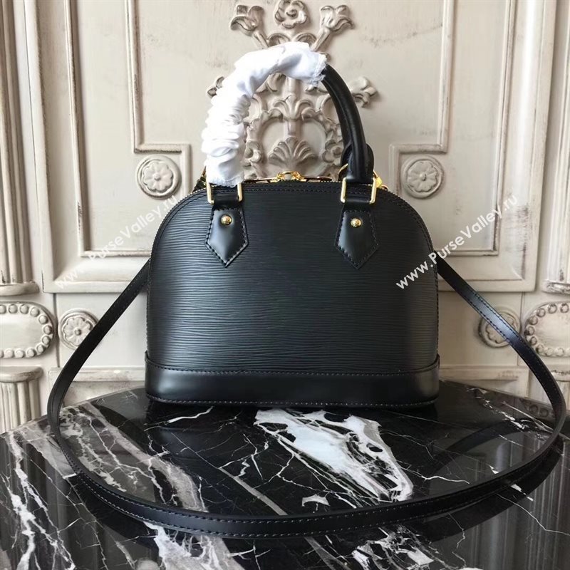 Louis Vuitton LV Alma BB Handbag Monogram Epi Leather Bag Black M54836 7001