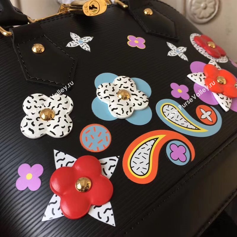 Louis Vuitton LV Alma BB Handbag Monogram Epi Leather Bag Black M54836 7001