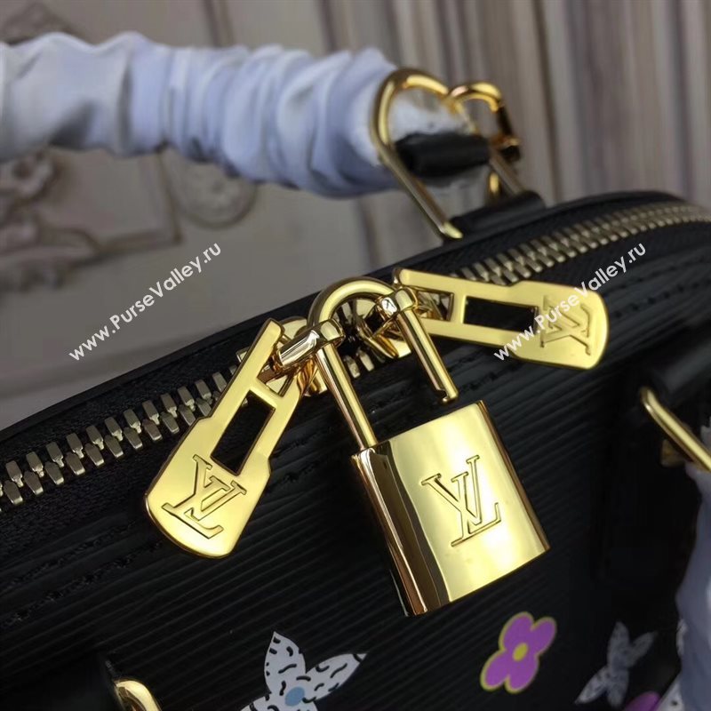 Louis Vuitton LV Alma BB Handbag Monogram Epi Leather Bag Black M54836 7001