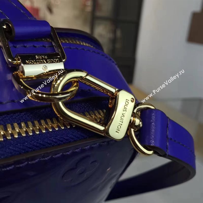 Louis Vuitton LV Melrose Handbag Monogram Patent Leather Bag Blue M42694 7002