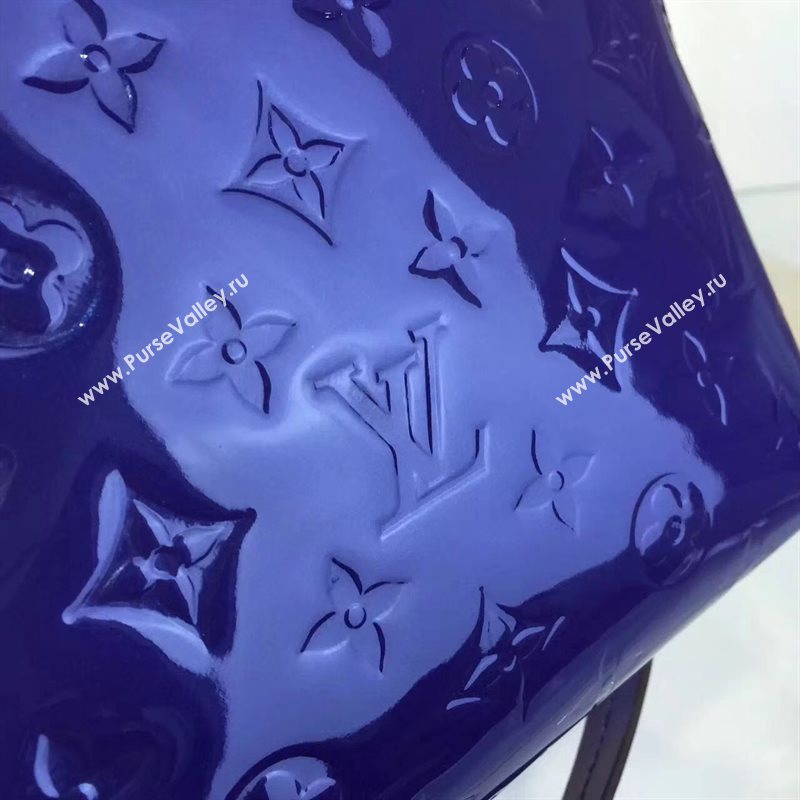 Louis Vuitton LV Melrose Handbag Monogram Patent Leather Bag Blue M42694 7002