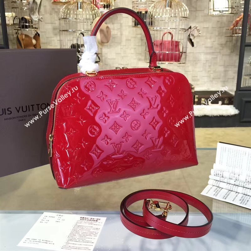 Louis Vuitton LV Melrose Handbag Monogram Patent Leather Bag Red M42694 7003