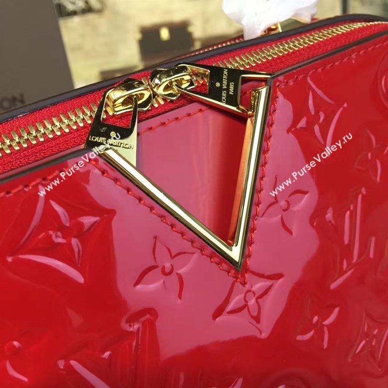 Louis Vuitton LV Melrose Handbag Monogram Patent Leather Bag Red M42694 7003