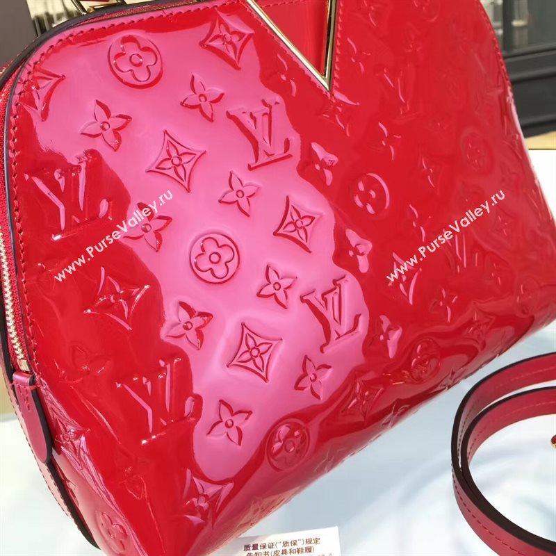 Louis Vuitton LV Melrose Handbag Monogram Patent Leather Bag Red M42694 7003