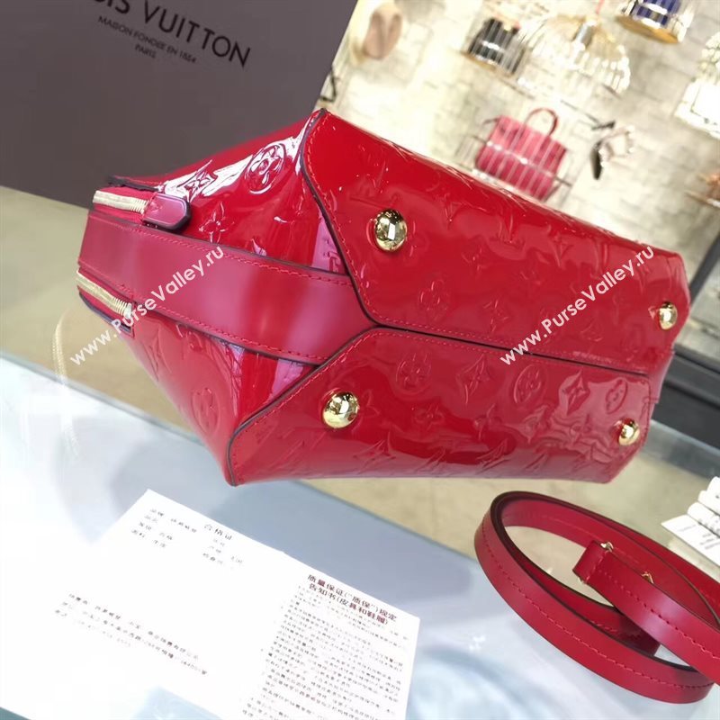 Louis Vuitton LV Melrose Handbag Monogram Patent Leather Bag Red M42694 7003