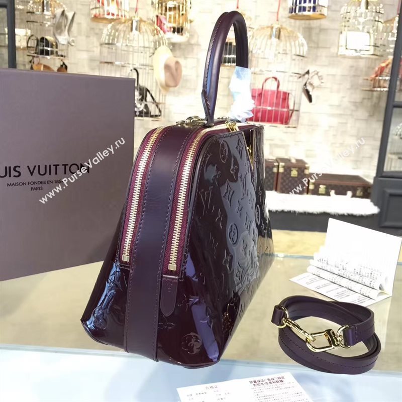 Louis Vuitton LV Melrose Handbag Monogram Patent Leather Bag Wine M42694 7004