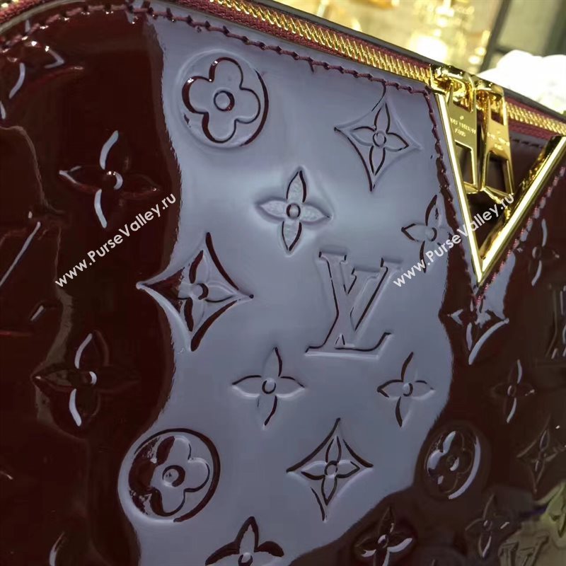 Louis Vuitton LV Melrose Handbag Monogram Patent Leather Bag Wine M42694 7004