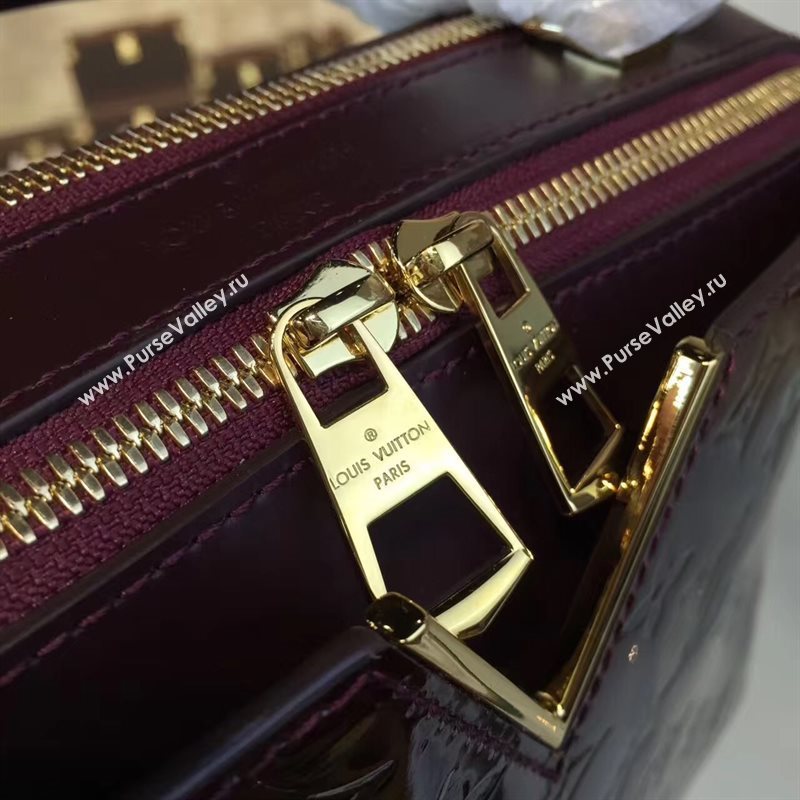 Louis Vuitton LV Melrose Handbag Monogram Patent Leather Bag Wine M42694 7004