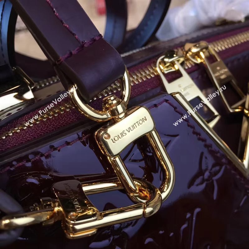 Louis Vuitton LV Melrose Handbag Monogram Patent Leather Bag Wine M42694 7004