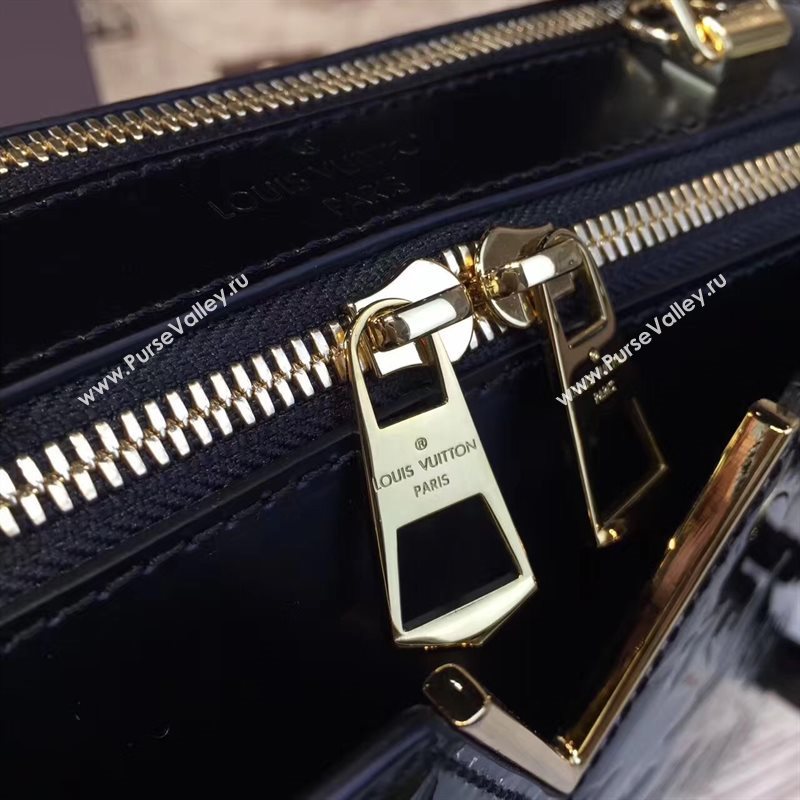 Louis Vuitton LV Melrose Handbag Monogram Patent Leather Bag Black M42694 7006