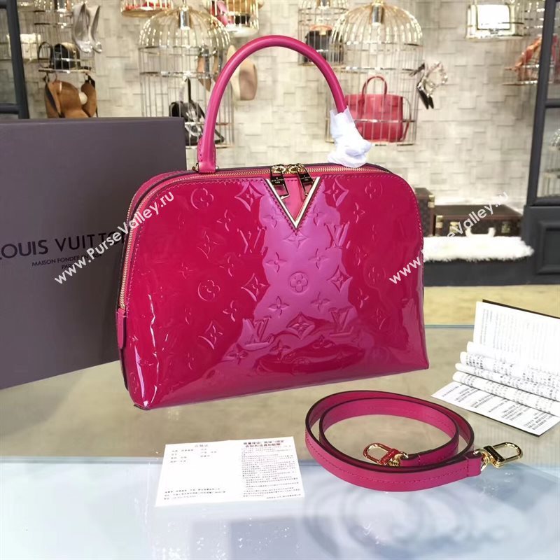 Louis Vuitton LV Melrose Handbag Monogram Patent Leather Bag Rose M42694 7007
