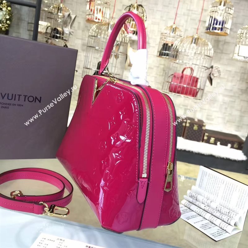 Louis Vuitton LV Melrose Handbag Monogram Patent Leather Bag Rose M42694 7007