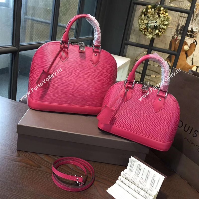 Louis Vuitton LV Alma PM Handbag Epi Leather Bag Rose M42046 7008