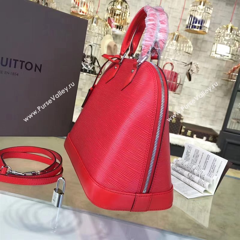 Louis Vuitton LV Alma PM Handbag Epi Leather Bag Red M41154 7012