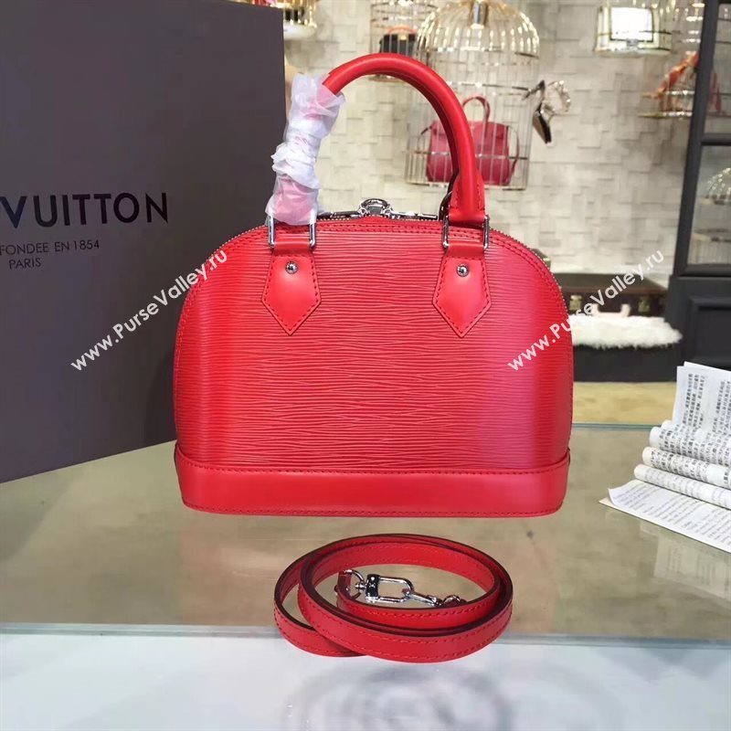 Louis Vuitton LV Alma BB Handbag Epi Leather Shoulder Bag Red M41160 7013