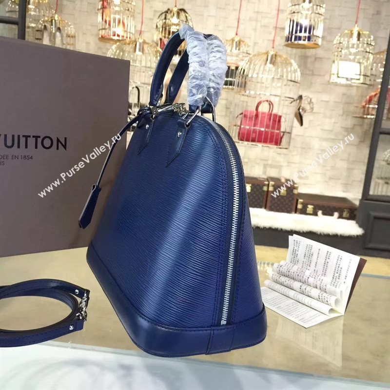 Louis Vuitton LV Alma PM Handbag Epi Leather Bag Navy M40620 7014
