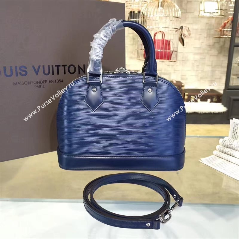 Louis Vuitton LV Alma BB Handbag Epi Leather Shoulder Bag Navy M40855 7015