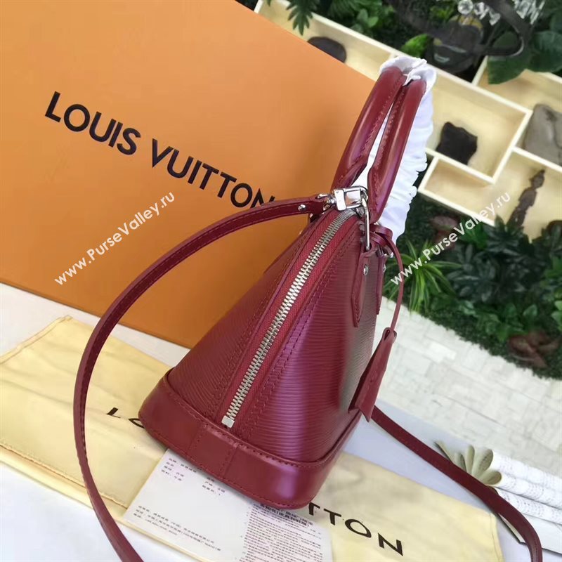 Louis Vuitton LV Alma BB Handbag Epi Leather Shoulder Bag Wine M40862 7018