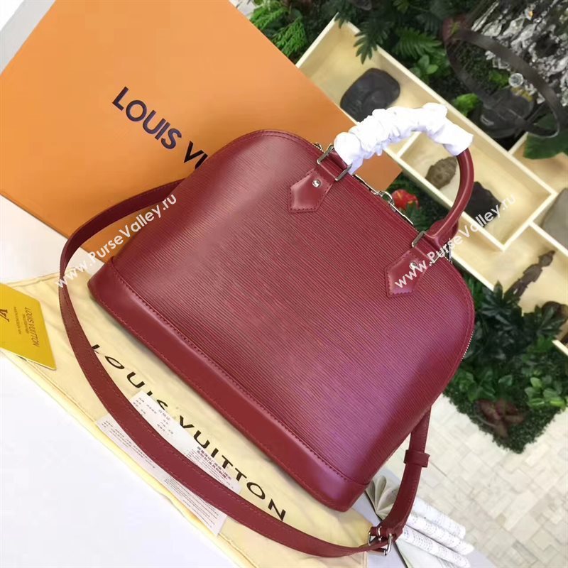 Louis Vuitton LV Alma PM Handbag Epi Leather Bag Wine M54158 7019