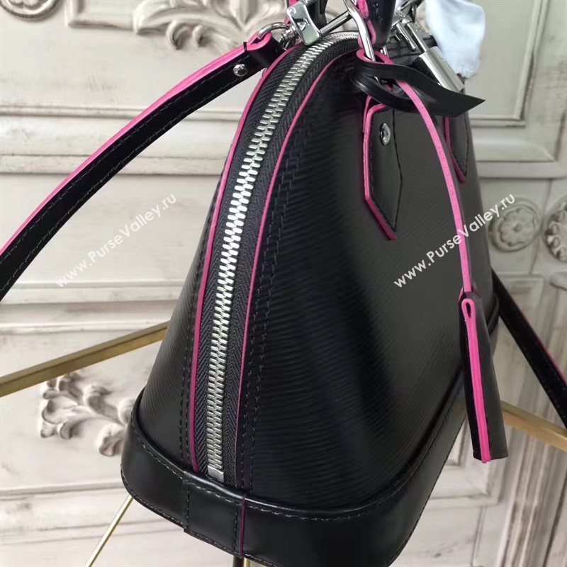 Louis Vuitton LV Alma BB Handbag Epi Leather Shoulder Bag Black&Pink M54160 7020