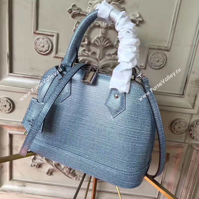 Louis Vuitton LV Alma BB Handbag Monogram Vernis Shoulder Bag Blue M90322 7021