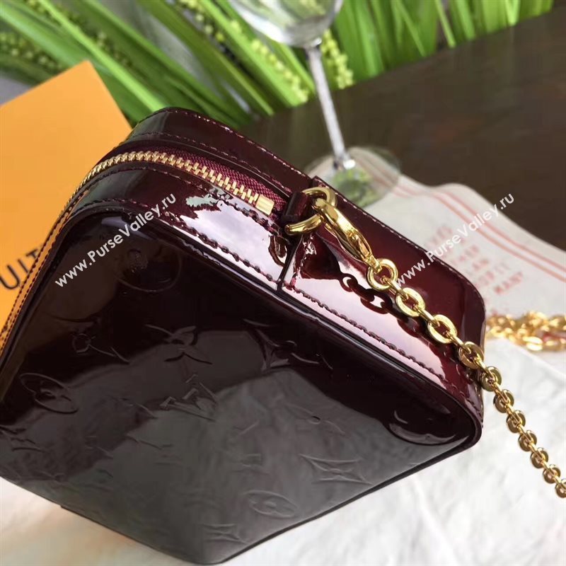 Louis Vuitton LV Camera Pouch Chain Bag Monogram Leather Handbag Wine M64057 7024