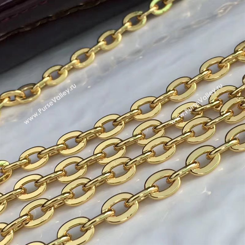 Louis Vuitton LV Camera Pouch Chain Bag Monogram Leather Handbag Wine M64057 7024