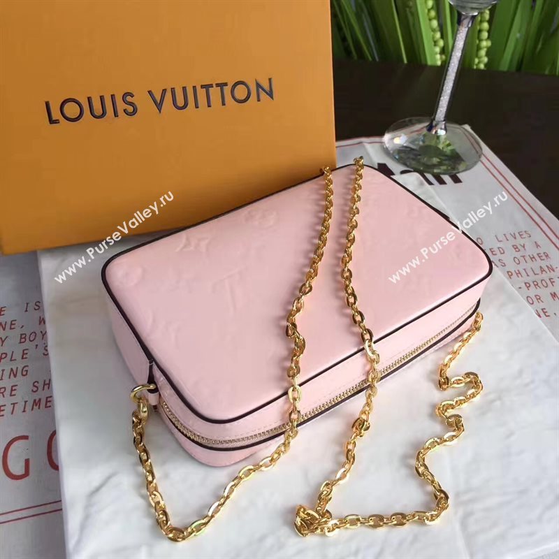 Louis Vuitton LV Camera Pouch Chain Bag Monogram Leather Handbag Pink M64058 7026