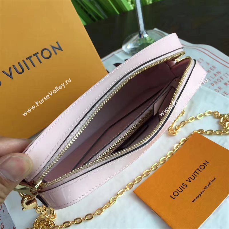 Louis Vuitton LV Camera Pouch Chain Bag Monogram Leather Handbag Pink M64058 7026