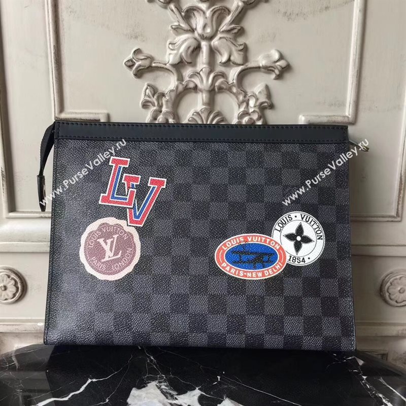 Louis Vuitton Men LV Pochette Voyage MM Clutch Handbag League Bag N64442 7037