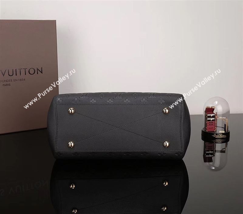 LV Louis Vuitton Montaigne Real Leather Handbag M41048 Monogram Bag Black