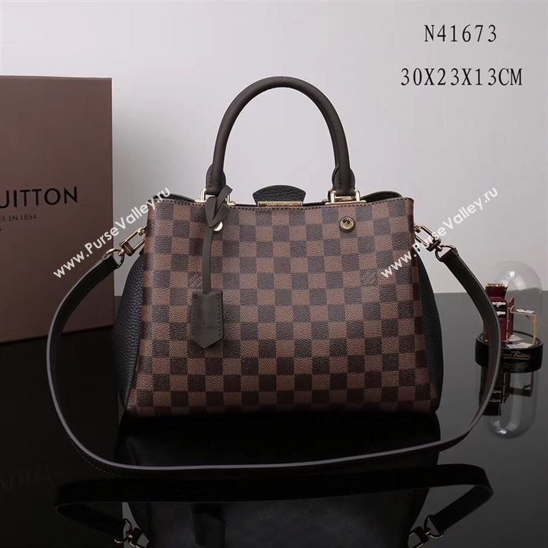 LV Louis Vuitton Monogram Brittany Handbag N41673 Damier Bag Black