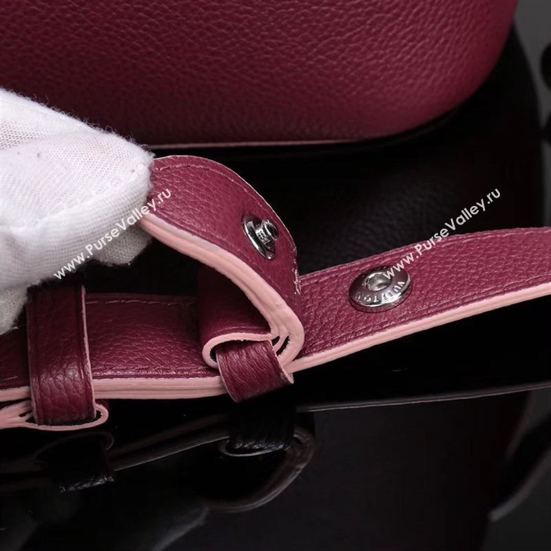 LV Louis Vuitton Lockme Bucket Bag M54680 Leather Handbag Wine