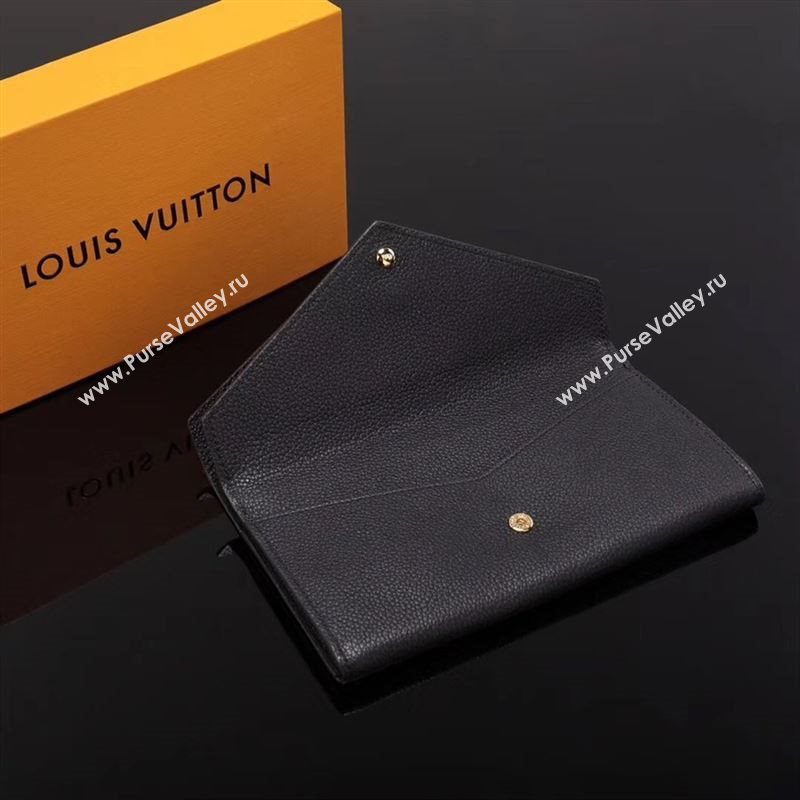 LV Louis Vuitton Monogram Double V Wallet Purse Bag M64319 Leather Clutch Black