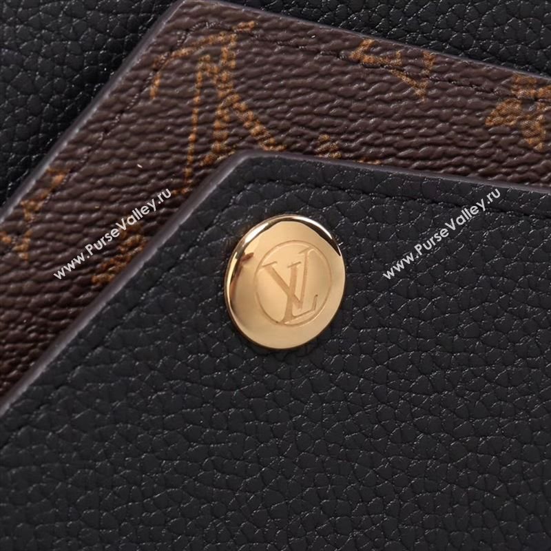 LV Louis Vuitton Monogram Double V Wallet Purse Bag M64319 Leather Clutch Black