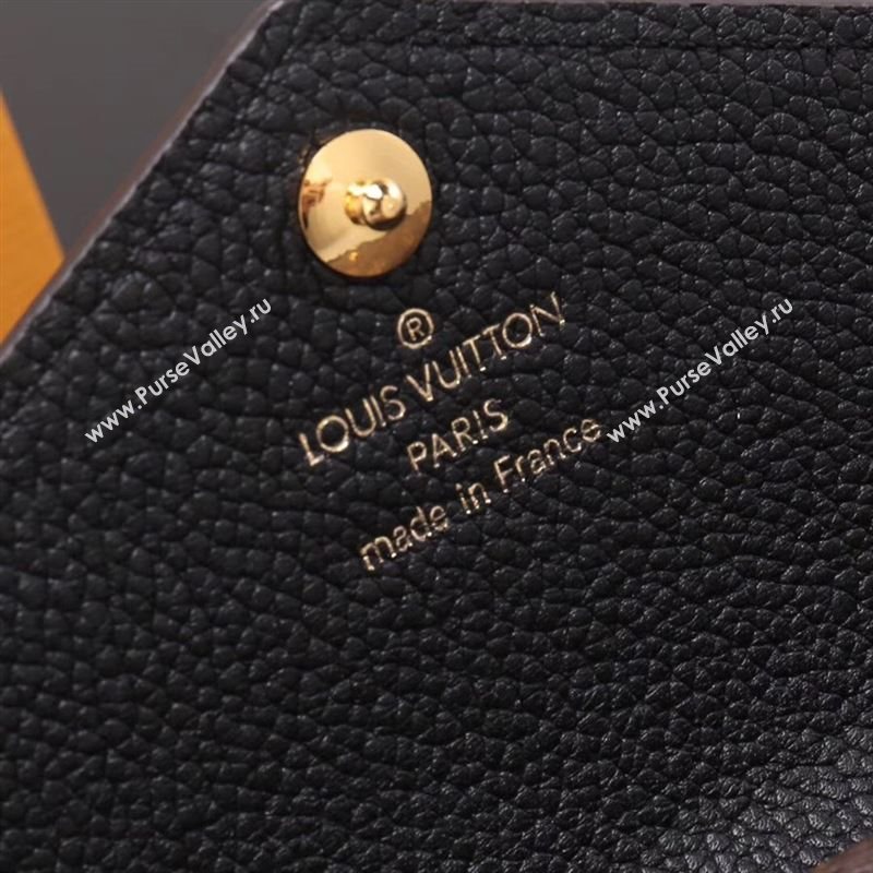 LV Louis Vuitton Monogram Double V Wallet Purse Bag M64319 Leather Clutch Black