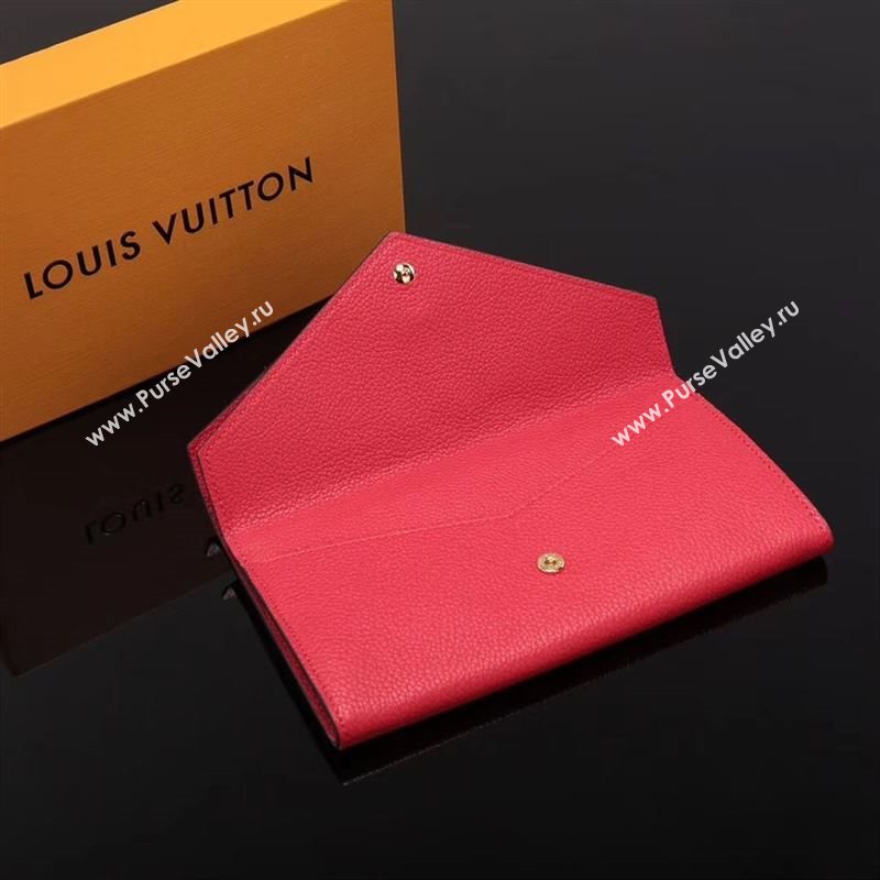 LV Louis Vuitton Monogram Double V Wallet Purse Bag M64317 Leather Clutch Red