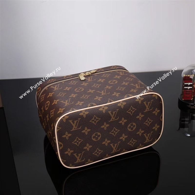 LV Louis Vuitton M42265 Monogram Nice BB Toiletry Bag Handbag Brown