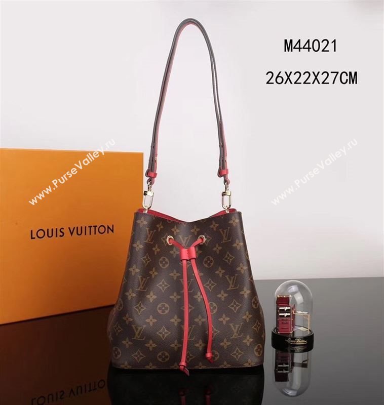 LV Louis Vuitton M44021 Monogram NEONOE Bag Handbag Red