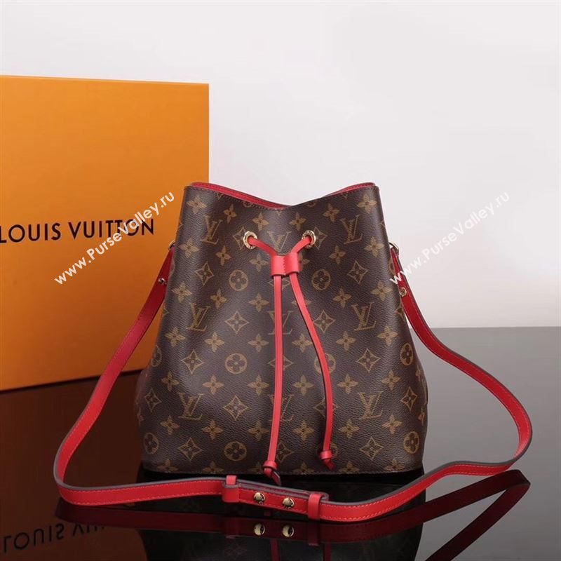 LV Louis Vuitton M44021 Monogram NEONOE Bag Handbag Red