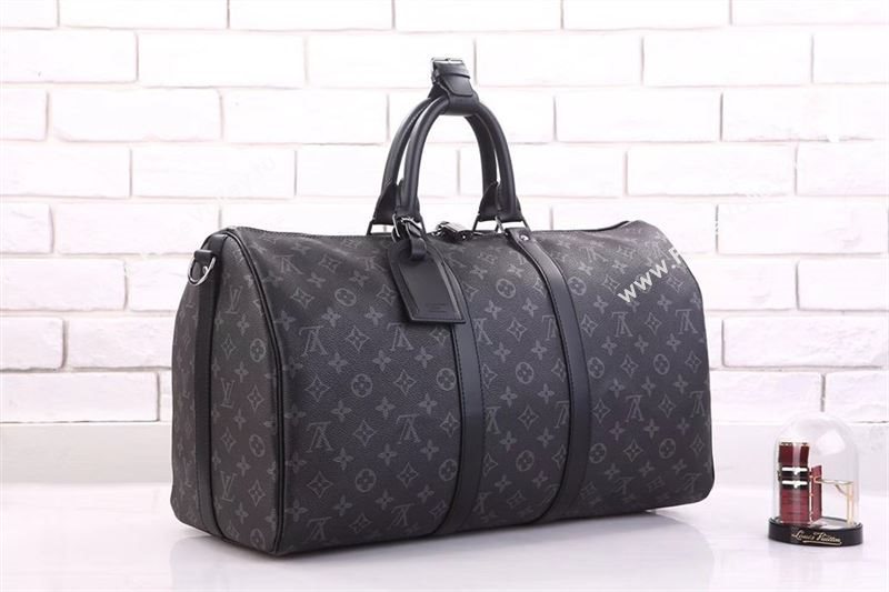 Men LV Louis Vuitton M40569 Keepall 45 Travelling Bag Monogram Handbag Gray