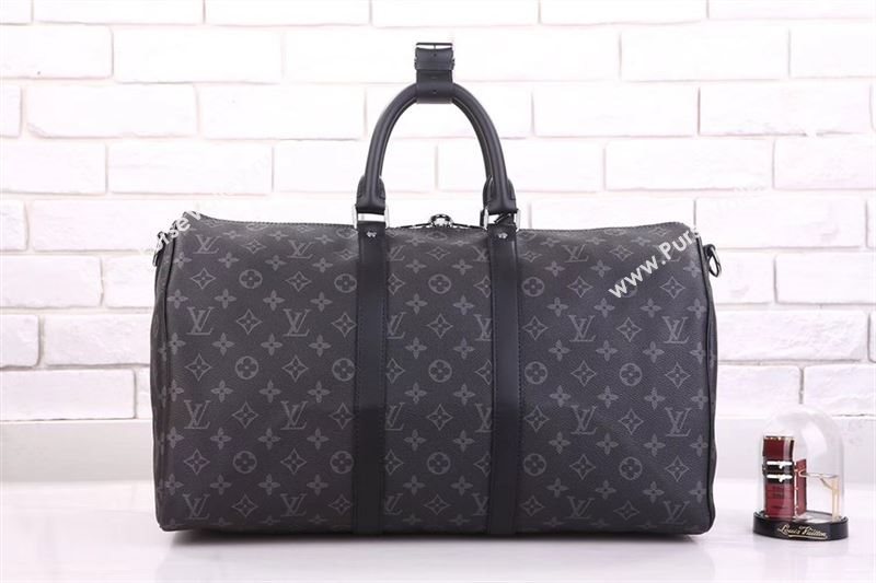 Men LV Louis Vuitton M40569 Keepall 45 Travelling Bag Monogram Handbag Gray