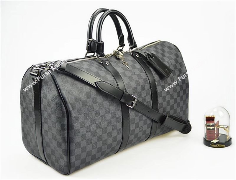 Men LV Louis Vuitton N41418 Keepall 45 Travelling Bag Damier Handbag Gray