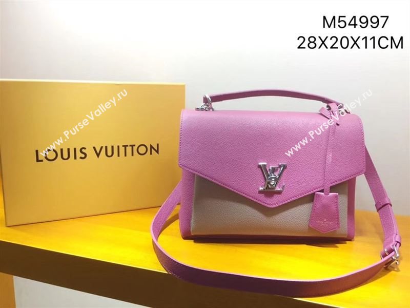 LV Louis Vuitton M54997 My Lockme Bag Real Leather Handbag Rose