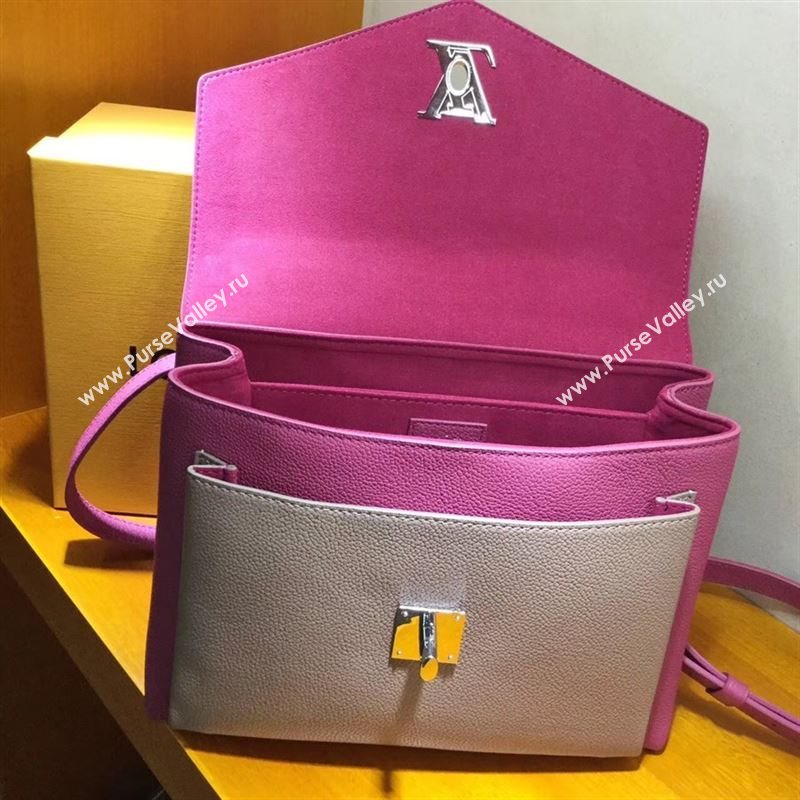LV Louis Vuitton M54997 My Lockme Bag Real Leather Handbag Rose